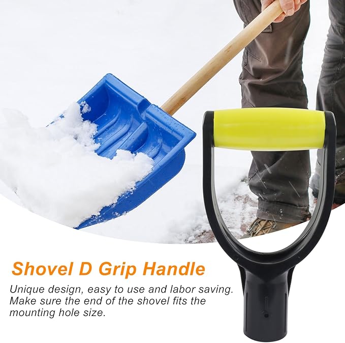 Shovel D Grip Handle, 32mm Inner Diameter Plastic Spade Handle for Digging Raking Tools(Yellow)