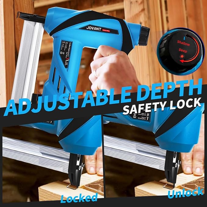 2 in 1 Nail Gun Battery Powered, 20V Cordless Nail Gun,400pcs Nails, 400pcs Staples, 2 * 2.0Ah Li-Ion Batteries and Charger, Brad Nailer for Home Improvement & DIY