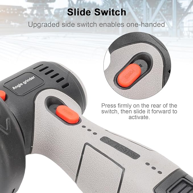 Brushless Cordless Angle Grinder Kit, 19500rpm Mini Electric Angle Grinding Tool with 2x16.8V 2000mAh Battery and 6-Cutting Discs, Grinder Handheld Cutter for Metal Wood