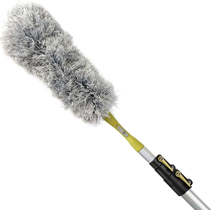 DOCA Telescoping Pole 5-12 Ft - Extension Pole for Cleaning, Feather Duster, Window Washing Kit, Paint Roller, Window Squeegee - High Reach Extendable Kit for Indoor & Outdoor - Feather Duster
