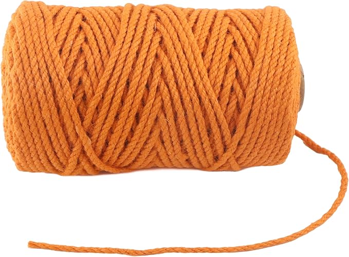 4mm x 200 Feet Orange Jute Rope, Twine for Gardening Tomato Climbing Plant Tie Floristry Crafts Gift Wrapping Packing Decor