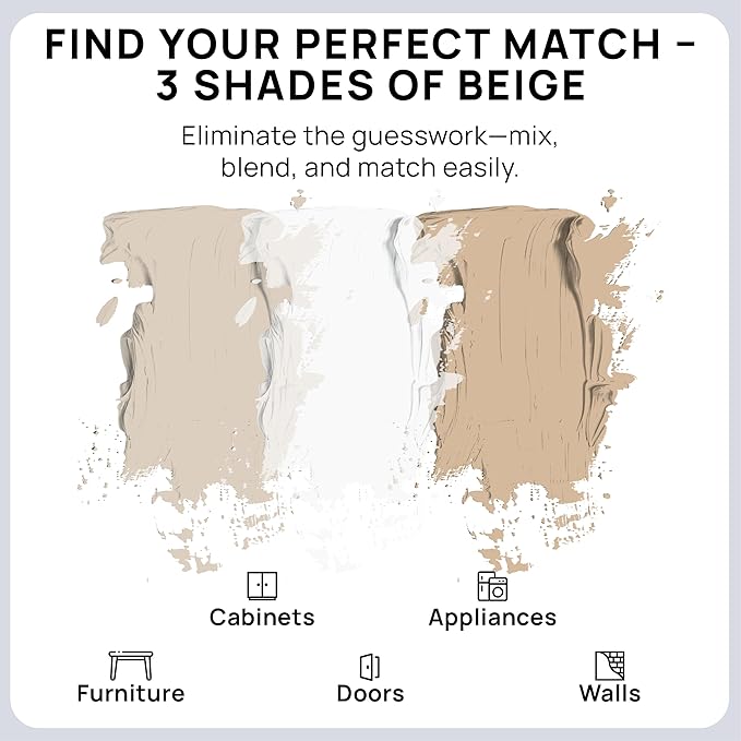 spot. Touch-Up Paint | Matte Finish for Cabinets, Walls, Doors & Furniture | Multi-Tone Beige Repair Kit | Quick-Dry, Self-Priming, Low-Odor, Eco-Friendly | No-Sanding or Primer Needed | 3 Pack