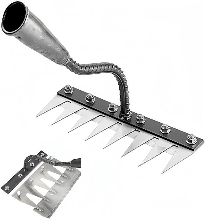 2025 New Gardening Hand Weeder Tool,Gardenia Iron Weeding Rake ,Manual Weeder Tool with Detachable Blades,Tool for Effortless Weed Removal, Flower Beds & Vegetable Patches (No Wooden Handle)