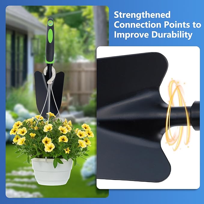 12 Pcs Garden Shovel, Aluminum Alloy Trowel Garden, Heavy Duty Small Shovels, Metal Hand Trowel, Hand Shovel with Ergonomic Handle, Gardening Tools for Digging Weeding Planting Transplanting