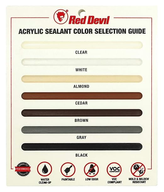 Red Devil 0775 Lifetime Ultra Premium Elastomeric Acrylic Latex Sealant, 5.5 oz., White, 1 Pack