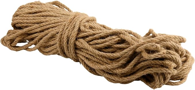 Jute Twine Rope, 8mm Thick, 164 Feet, Hemp Rope for Decorating, DIY Crafts, Garden