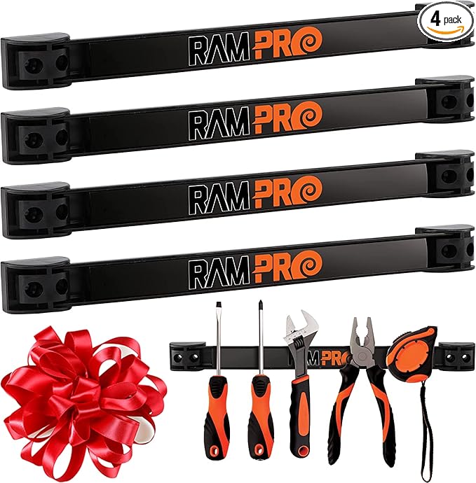 12" Magnetic Tool Holder Strip - A Tool Magnet Bar for Garage Organization, Shop Organization, and Workbench Accessories, Best Father's Day Gift, Easy To Install in Workshop, Mounting Screws Included.