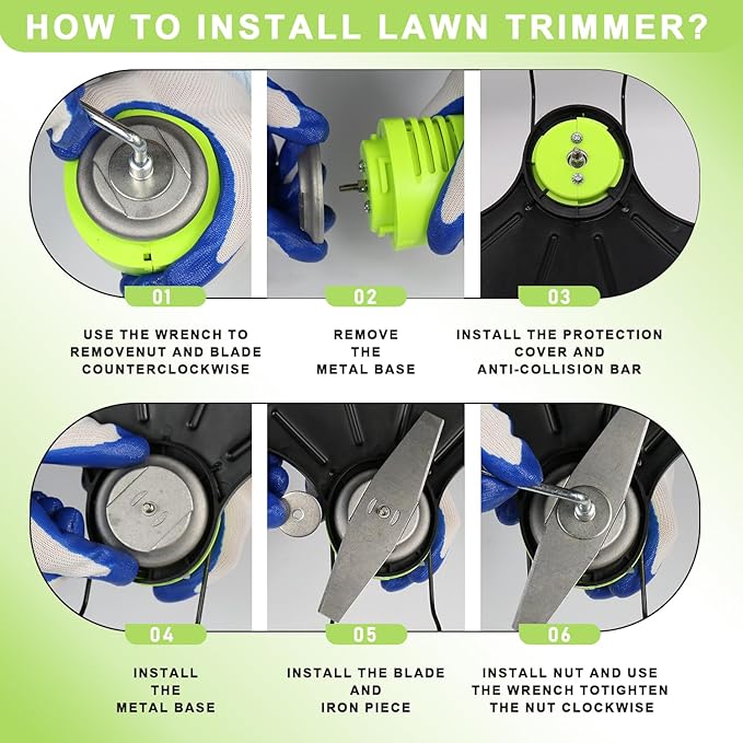 Weed Wacker Cordless,2000mah Battery Operated Weed Trimmer 3 Types Cutting Blade Lightweight Electric Grass Cutter,Fast Charger Portable Lawn Trimmer for Yard Garden