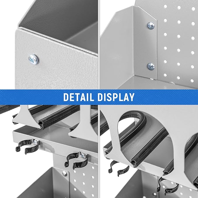 AA Products P-SH-Power Tool Organizer Wall Mount Designed for 16''D Van Shelving Storage, Three Layer 16" W Steel Power Tool Charging Station Organizer
