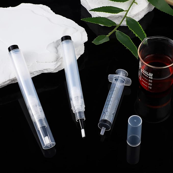 BBTO 5 Pack Touch Up Paint Pen Fillable 6 Milliliter Brush Pens Clear Furniture Press Wall Painting Supplies Cabinet Kit for Wall Wood Repair