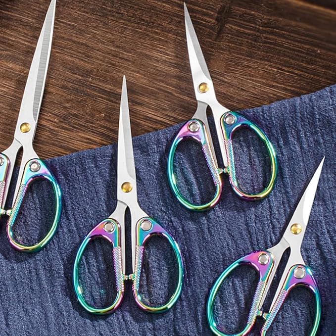 5" Small Sewing Scissors All Purpose Scissors Stainless Steel Tip Shears DIY Tools Office Scissor for Home Office School Sewing Fabric Handcraft Craft Art Work Needlework Daily Use Colorful