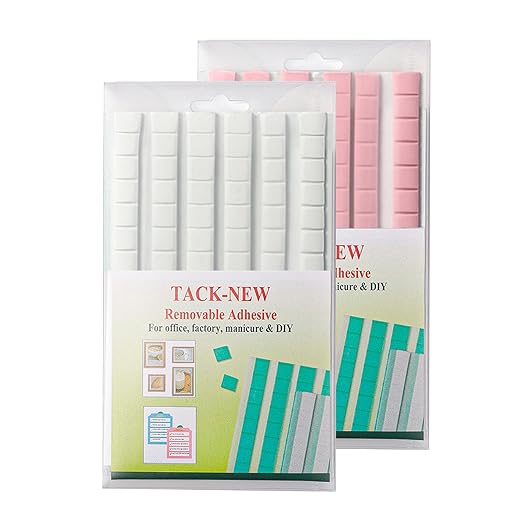 Sticky Mounting Putty for Wall Hanging Removeable Repositionable Adhesive Poster Non Marking Tacky Adhesive for Picture Hanging Crafts(White+Pink,192)