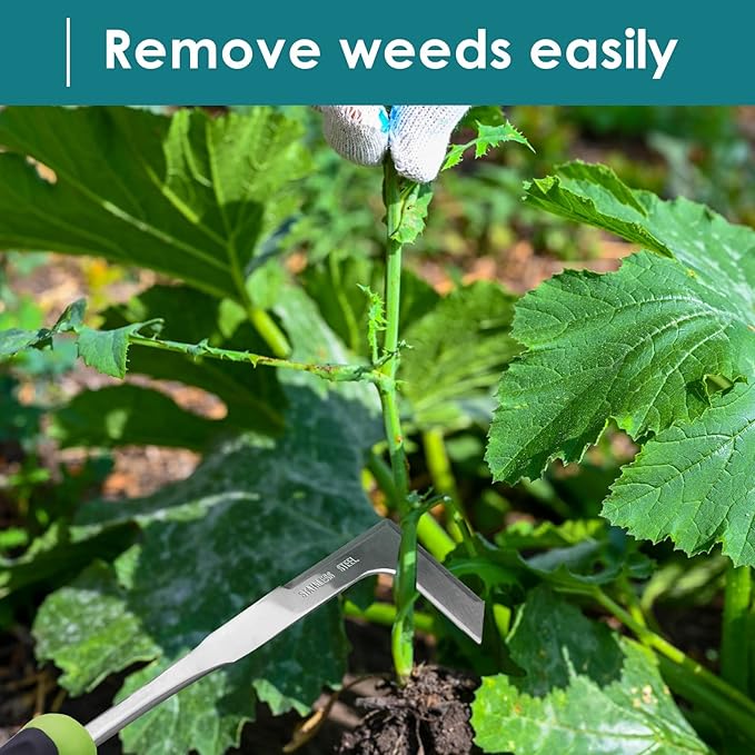2 PCS Hand Weeder Tool Gardening Weeder Tool Garden Weeding Tool with Ergonomic Handle, Stainless Steel Garden Courtyard Lawn Farmland Transplant Gardening Plant Tool