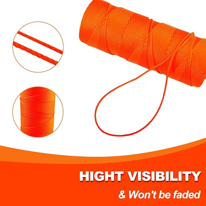 Mason Line, 500Ft, #18 Braided Nylon String, Nylon Twine for Gardening Or Masonry Tools, Twine String for Gardening and DIY Projects Crafting