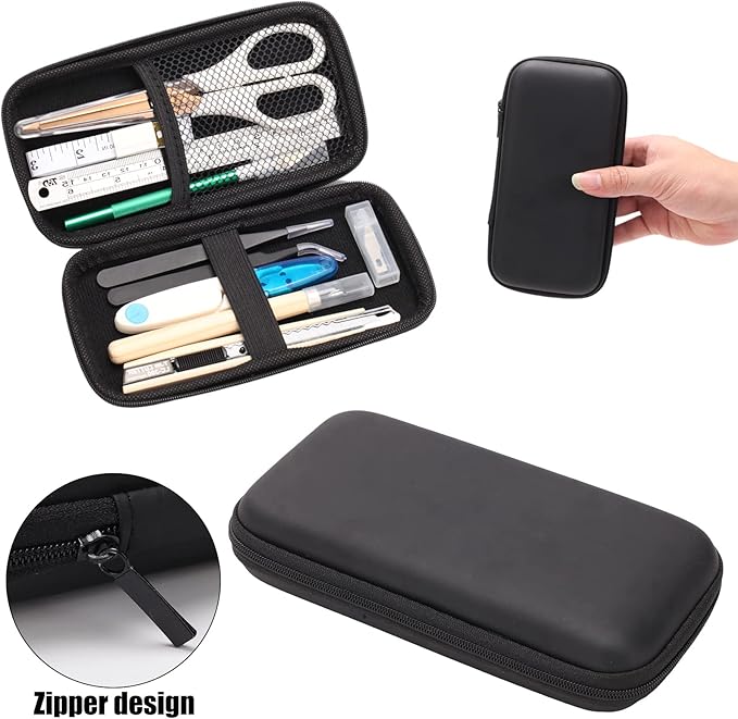 MILUSONG 9-in-1 Portable Tools Set Includes Scissors, Utility Knife, Craft Knife, Ruler, Tape Measure, Sewing Scissors, Tweezers DIY Tool Kit for The Household, Office