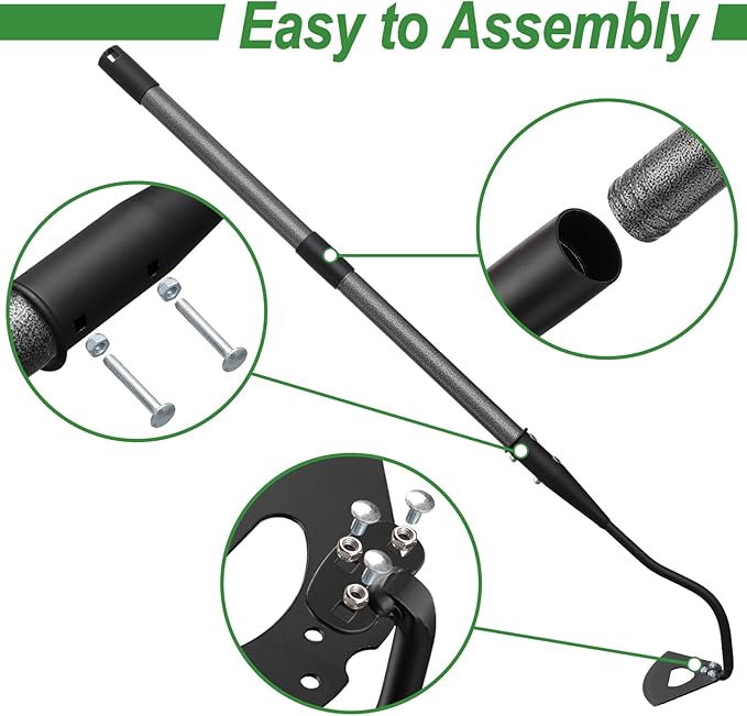 COCONUT Garden Hoe, 65 inch Long Handle Weeding Hollow Hoe Garden Tool, Heavy Duty Gardening Hoe with Durable Blade for Loosening Planting