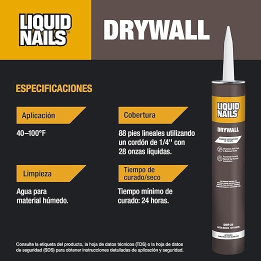 Liquid Nails Drywall 28 oz. Off-White Interior Construction Adhesive Low VOC, 12 Pack