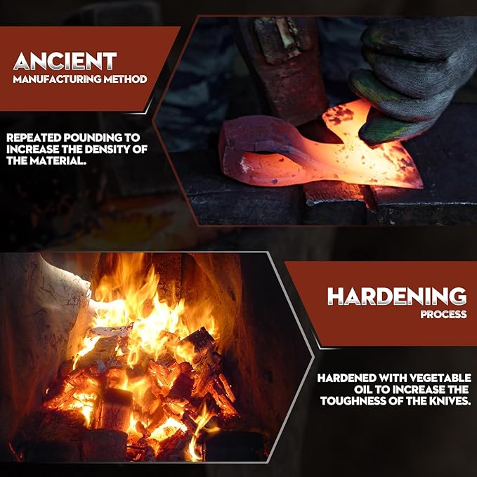 Dream Reach Hatchet Axe with Sheath Wood Hatchet Carbon Steel Heat Treated Bushcraft Hatchet - 14" Hand Forged Camping Axe for Chopping Wood, Garden