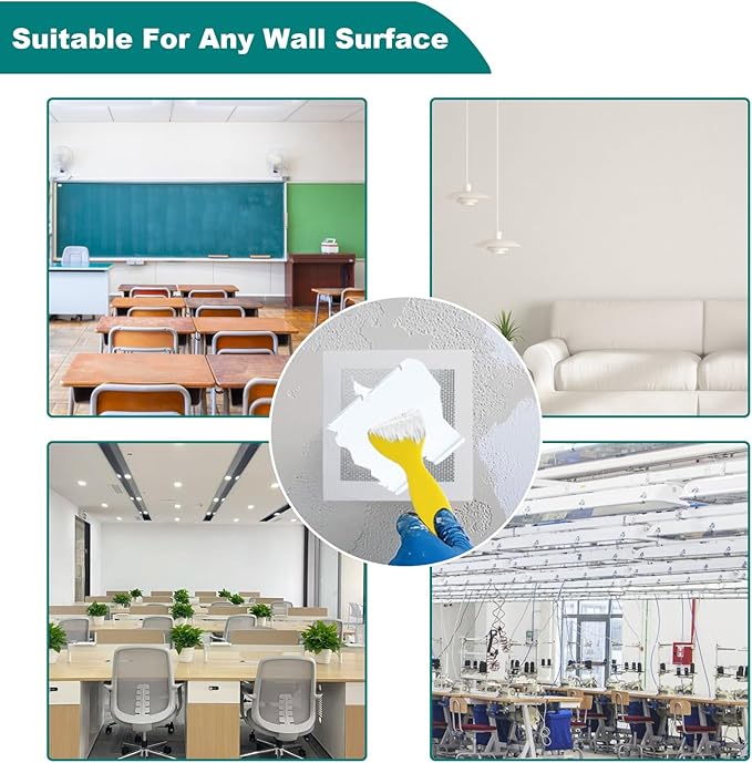 19 Pack Drywall Repair Kit for Large Holes, 2/4/6/8 Inch Dry Wall Patch Kits for Erase a Small Nail Hole, Plaster Wall Patching Self Adhesive Aluminum Mesh with Scraper and Sandpaper