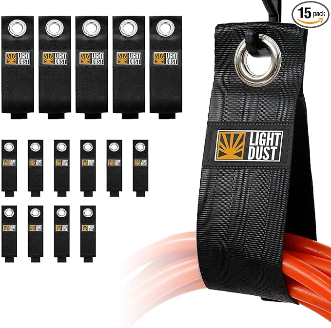 15PCS Heavy Duty Storage Straps - Garage Organization Tool Organizers and Fastening Straps - Cord Wrap Keeper, Cable Straps for Cords, Hoses, Rope, RV, Boat, and Garage Storage