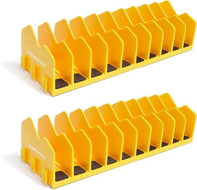 Cenfoge Plier Organizer, Plier Rack, Plier Holder and Cutter Organizer with Non-Slip Rubber Base, PlierOrganizer for Tool Box Drawer, 20 Slots, Tool Storage, Plier Rack (2 PC-Yellow)
