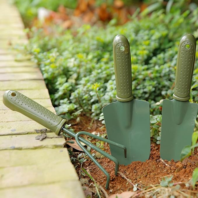 3 in 1 Garden Tool Shovel for Digging Gardening Trowel for Lawn Planting Alloy Spade Plastic Handle Anti Slippery