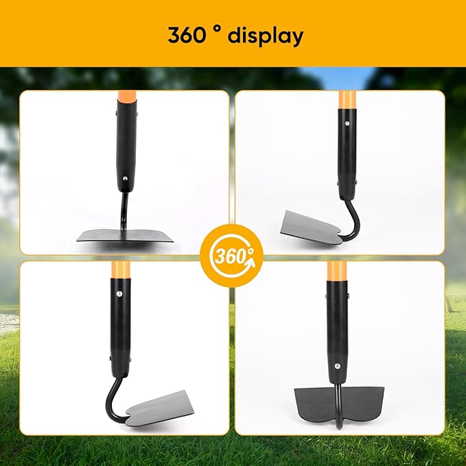 Garden Hoe Tool .for Weeding with Long Fiberglass Handle 57 Inches,Heavy Duty Hoe Garden Tool,