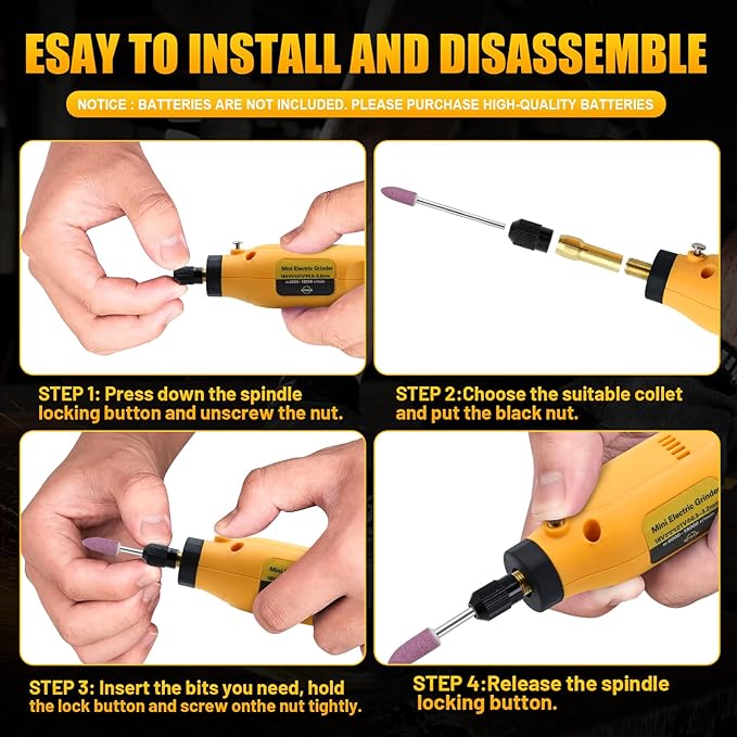 Cordless Rotary Tool Kit for DEWALT 20V Max Battery, 6-Speed with 25 Accessories, Multi-Purpose Power Rotary Tool for Sanding, Polishing, Drilling, Etching, Engraving, DIY Crafts (No Battery)