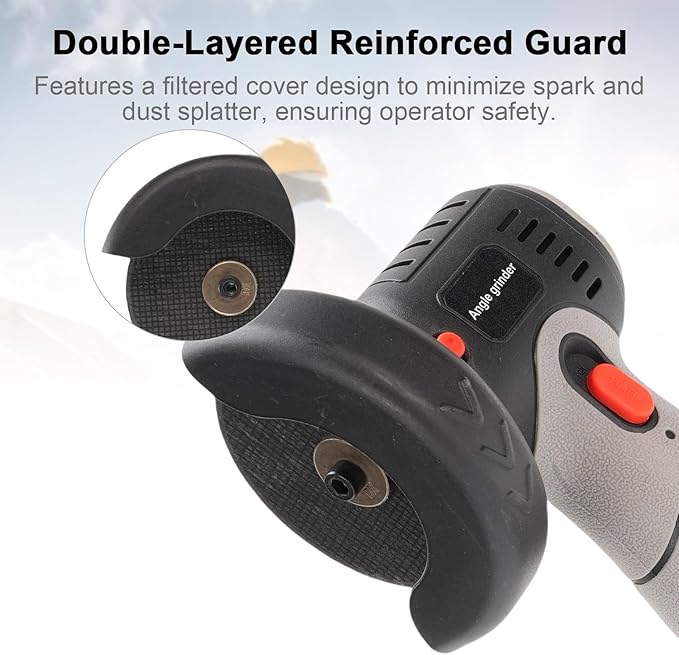 Brushless Cordless Angle Grinder Kit, 19500rpm Mini Electric Angle Grinding Tool with 2x16.8V 2000mAh Battery and 6-Cutting Discs, Grinder Handheld Cutter for Metal Wood