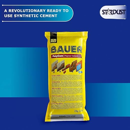 Bauer Instant Polymer Cement, Ready-to-Use Alternative to Mortar & Adhesives - Versatile for Concrete Crack Repair, Stone Tile Crack Repair & Brick Repair, Convenient, Durable & Easy to Store - 4kg