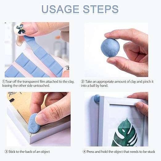 Sticky Mounting Putty for Wall Hanging Removeable Repositionable Adhesive Poster Non Marking Tacky Adhesive for Picture Hanging Crafts(Blue,48)
