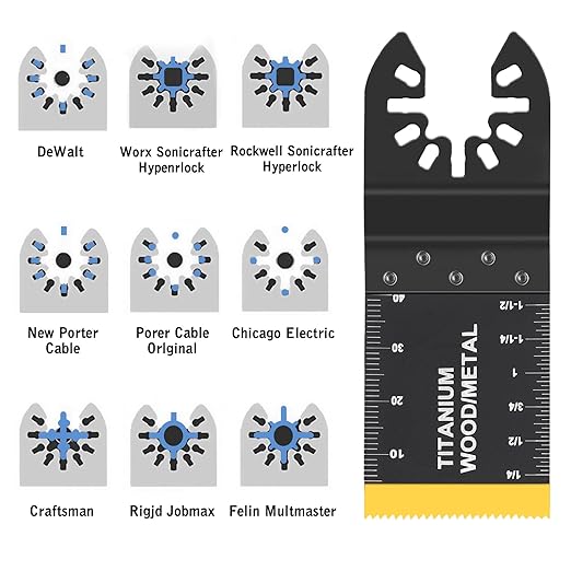 20 Pcs Oscillating Saw Blades Universal Wood Plastics Metal Titanium Multitool Blades Kits Fit Dewalt Rockwell Milwaukee Makita Bosch