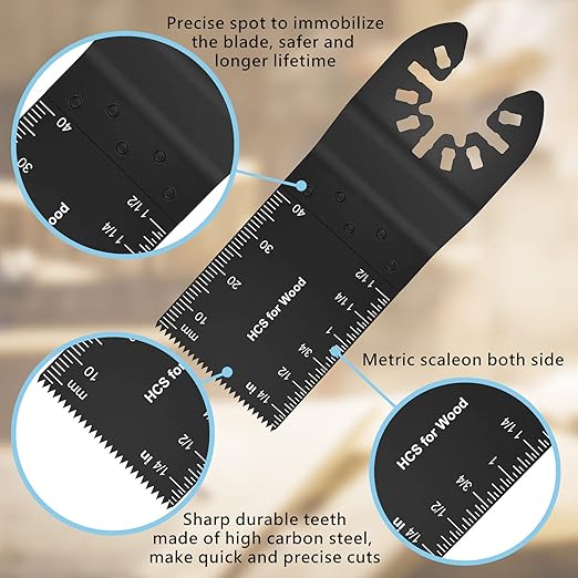 94 Pack Oscillating Saw Blades, Wood Metal Cutting Multitool Bi-Metal Blades Quick Release Tool Blades Kits Fit for Dewalt, Makita, Ryobi, Rockwell