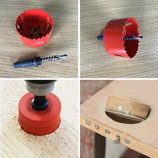 Hole Saw Kit, LAIWEI Hole Saw, Power Drill Tool for Drilling Wood, PVC, Aluminium Profiles, Drywall, 9 Piece Hole Saw Set(19 22 25 28 30 35 mm)