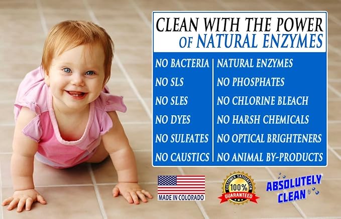 Absolutely Clean FAST GROUT CLEANER! - Professional Strength, Natural Enzyme Formula - Fast Acting, Fume Free - USA Made (16oz Cleans Up To 250 sq ft)