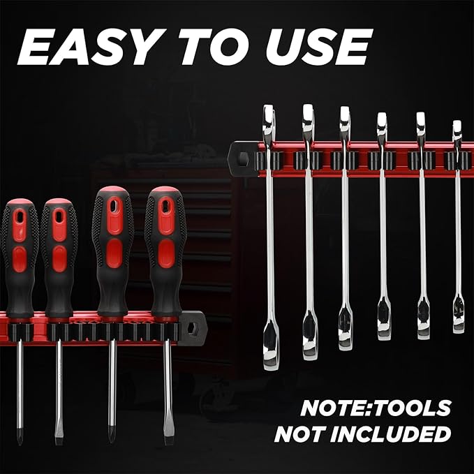 Mayouko Magnetic Screwdriver Wrench Organizer, Aluminum Rail Magnetic Tool Holder, Hand Tool Holder, Toolbox Accessories, Fits Up to 14 Screwdrivers/Wrenches (Tools not Included)