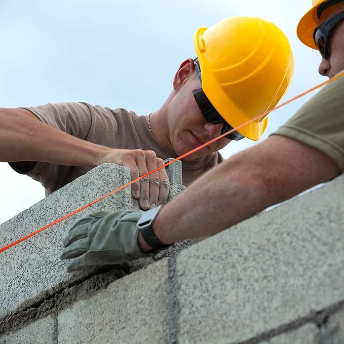 Mason Line String Line - #18 Braided Nylon String - 500 Ft Length - Nylon with Reloadable Line Reel Twine for Gardening Or Masonry Tools - Perfect Construction String (Orange)