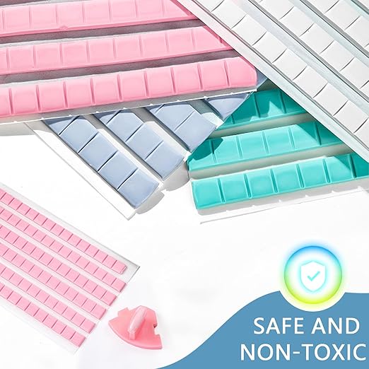 Sticky Mounting Putty for Wall Hanging Removeable Repositionable Adhesive Poster Non Marking Tacky Adhesive for Picture Hanging Crafts(White+Blue+Pink,288)