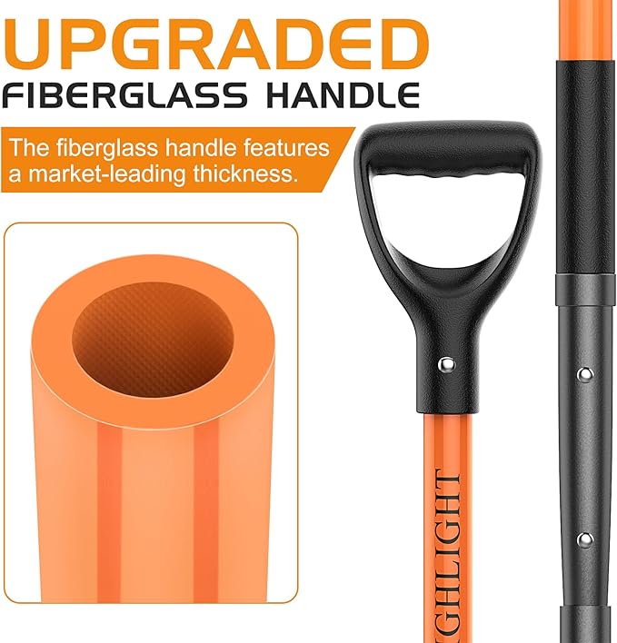 HIGHLIGHT Pitch Fork for Gardening,10 Tines Wide Pitch Fork with Fiberglass Handle, Heavy Duty Pitch Fork for Manure/Bedding/Haystack, 45 Inches