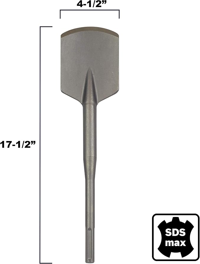 SDS MAX Clay Spade 4-1/2" x 17" Digging Shovel