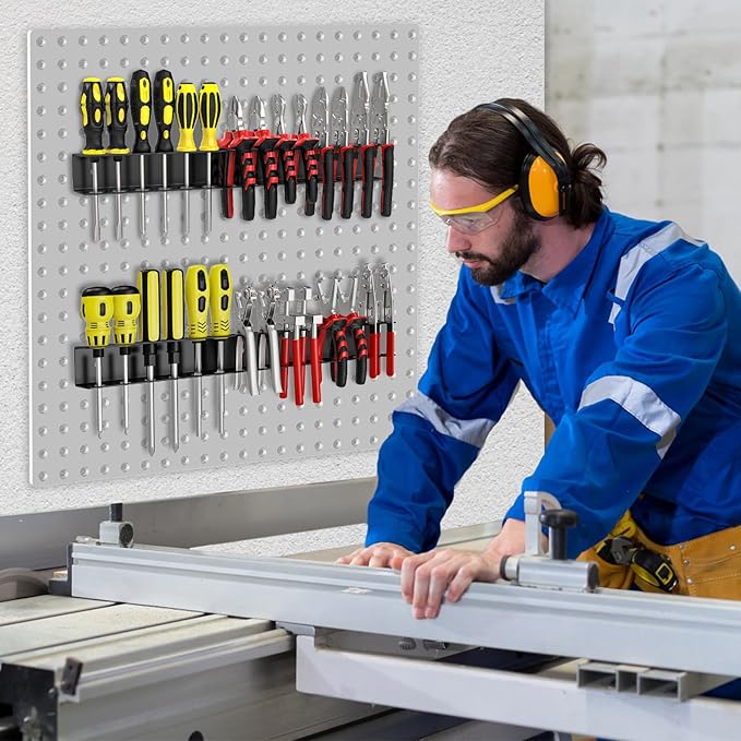 Screwdriver Plier Organizer Wall Mount,Screwdriver Rack,Metal Plier Holder Utility Tool Holder Organizers and Storage Rack for Garage Workshop Workbench Tool Chest Cart,1 PCS