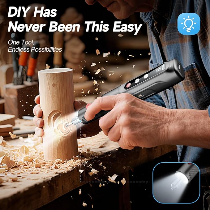 Mini Cordless Rotary Tool Kit, 5-Speed 4.2V USB Rechargeable Engraving & Sanding Tool with 105 Accessories, Compact Rotary Tool for Resin Craft, Polishing, Drilling, DIY Projects