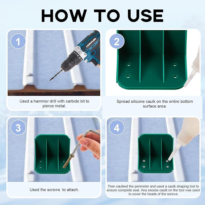 Taiyin 25 Pack Large Snow Guards for Metal Roofs 4 x 3 x 3 Inch Jumbo Ice Guard Snow Stops for Prevent Sliding, Without Screws or Adhesive (Green)