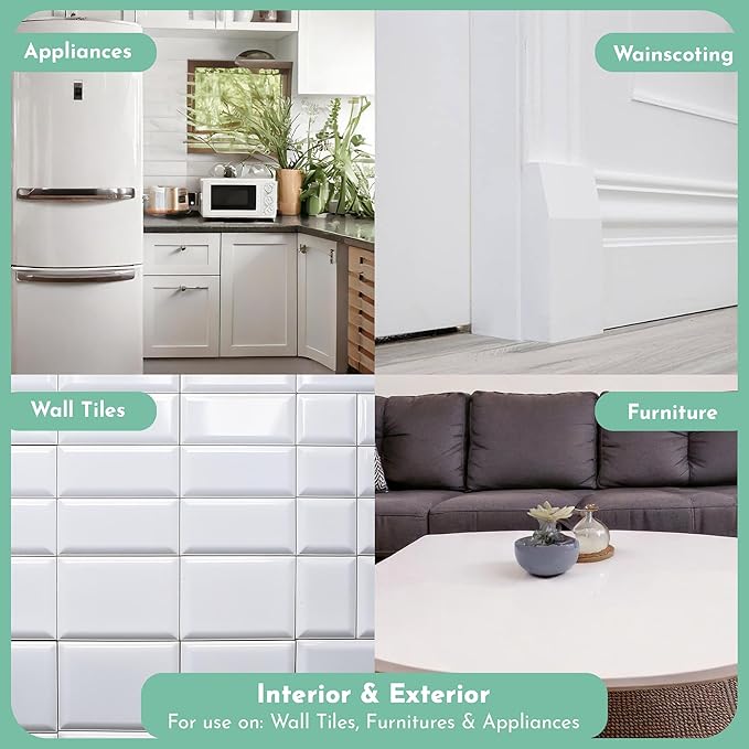 Alora Touch Up Paint Repair Kit for Chips, Scratches, Cracks on Drywalls, Concrete, Metal, Brick, Fiberglass, Laminate Composites, and Existing Painted Surfaces, Gloss White, 1 Fl Oz