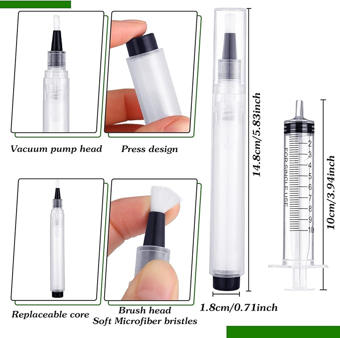 BBTO 5 Pack Touch Up Paint Pen Fillable 6 Milliliter Brush Pens Clear Furniture Press Wall Painting Supplies Cabinet Kit for Wall Wood Repair