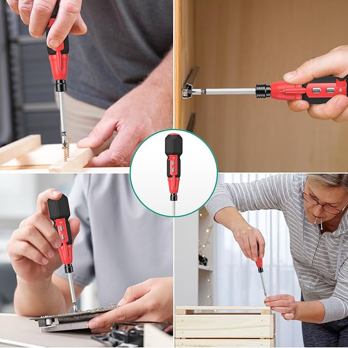 ORIA Electric Screwdriver Set, Rechargeable Cordless Screwdriver, Power Screwdriver, Small Repair Tool Kit with LED Light, 1/4'' Bit Holder, for Phones, Glasses, Camera, Laptop