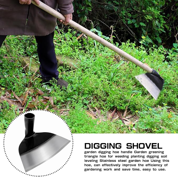 Hand Hoe Head Replacement - Round Eye Hoe for Gardening, Digging, Weeding, and Loosening Soil Handheld Grub Hoe Head for Agriculture(23.5cm Size )