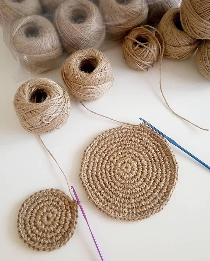 KIS Premium Natural Jute Twine 1500 Feet 2mm - Smell Free 3 Strand, DIY Projects, Crafts, Decoration, Hobby, PET Friendly, Gardening Yarn - String - Rope