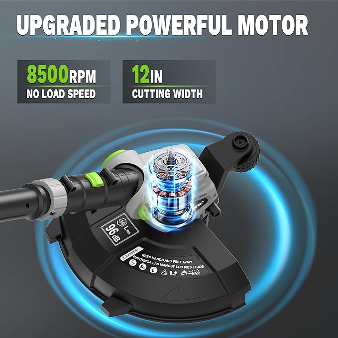 Weed Wacker Cordless 21V 12'' Electric Weed Eater Battery Powered with Grass Trimmer & Edger Lawn Tool, Auto Line Feed String Trimmer for Yard, Garden (AD-ST-001.1)