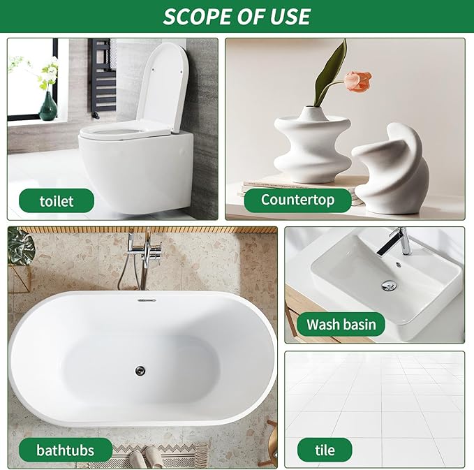 styleonme Tub and Tile Spray Paint White, 450ml * 4 pack, Diy Countertop Paint kit, Suitable for Ceramic, Porcelain, Fiberglass, Bathtub, Tile, Bathroom wall Repair Spray Paints